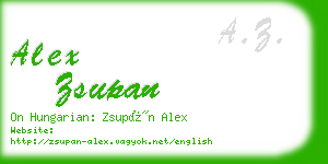 alex zsupan business card